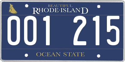 RI license plate 001215