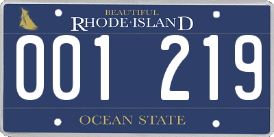 RI license plate 001219