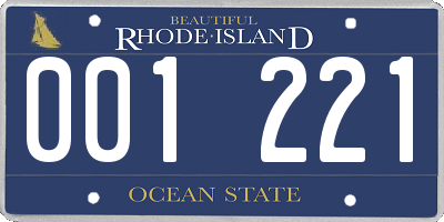 RI license plate 001221