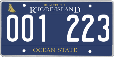 RI license plate 001223