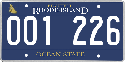 RI license plate 001226