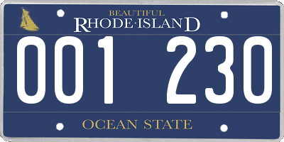 RI license plate 001230