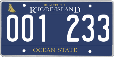 RI license plate 001233