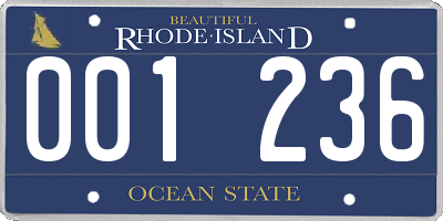 RI license plate 001236