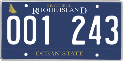 RI license plate 001243