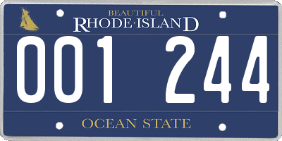 RI license plate 001244