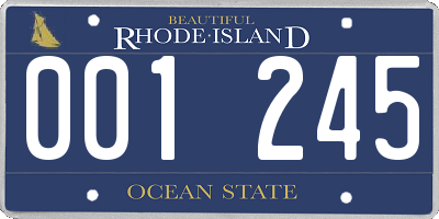 RI license plate 001245