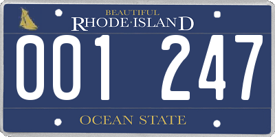 RI license plate 001247