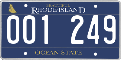 RI license plate 001249