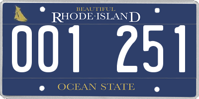 RI license plate 001251