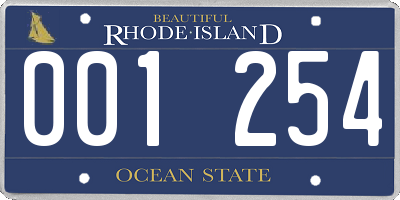 RI license plate 001254