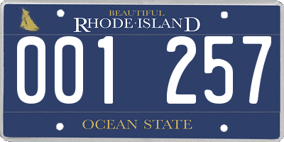 RI license plate 001257
