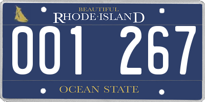 RI license plate 001267