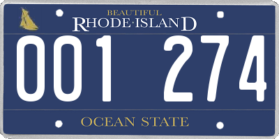 RI license plate 001274