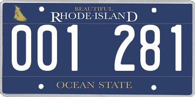 RI license plate 001281