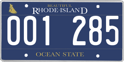 RI license plate 001285