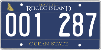 RI license plate 001287