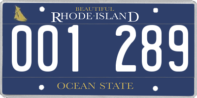 RI license plate 001289