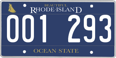 RI license plate 001293