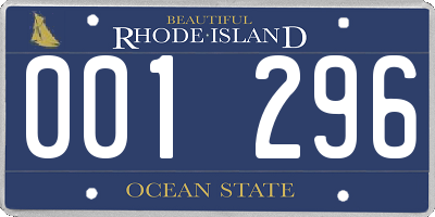 RI license plate 001296