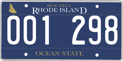 RI license plate 001298