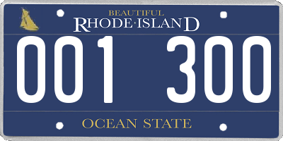 RI license plate 001300