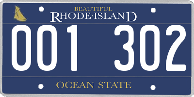 RI license plate 001302