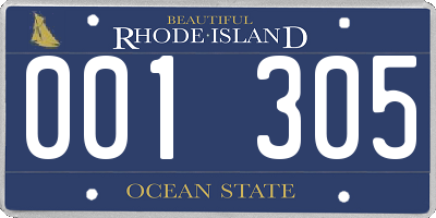 RI license plate 001305