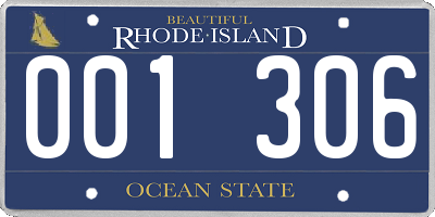 RI license plate 001306