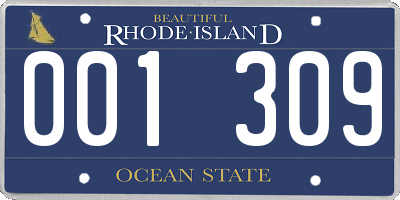 RI license plate 001309