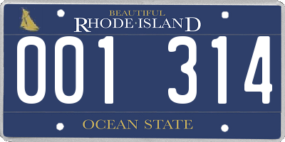 RI license plate 001314