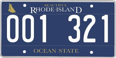 RI license plate 001321