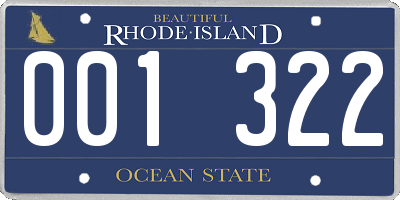 RI license plate 001322