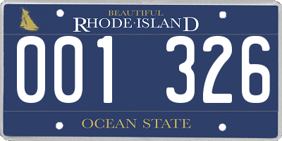 RI license plate 001326