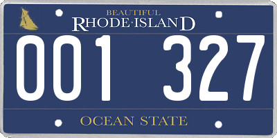 RI license plate 001327