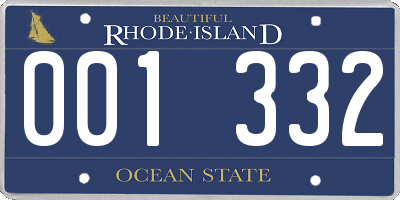 RI license plate 001332