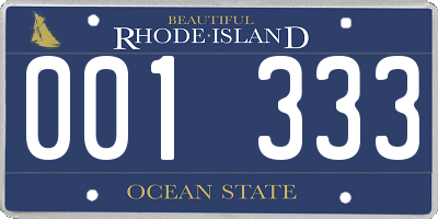 RI license plate 001333