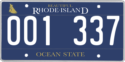 RI license plate 001337