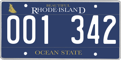 RI license plate 001342