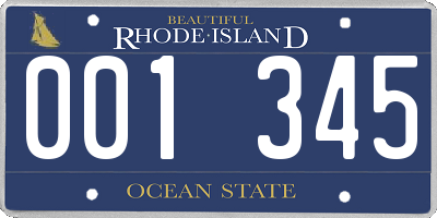 RI license plate 001345