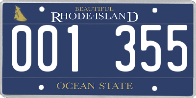 RI license plate 001355