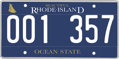 RI license plate 001357