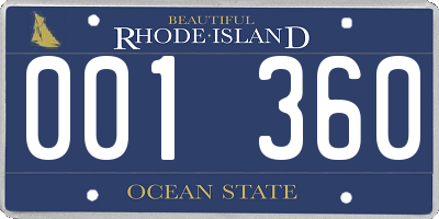 RI license plate 001360