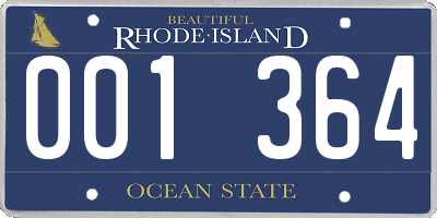 RI license plate 001364