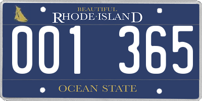 RI license plate 001365