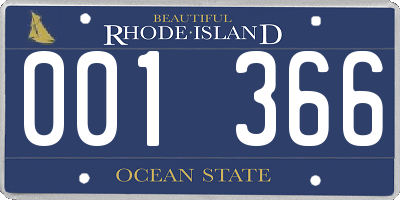 RI license plate 001366