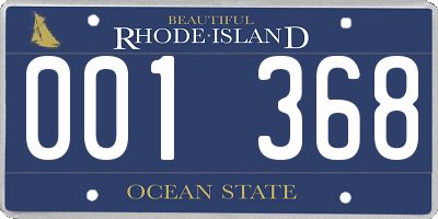 RI license plate 001368