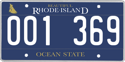 RI license plate 001369