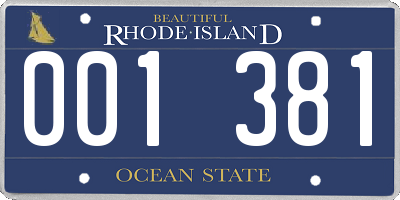RI license plate 001381