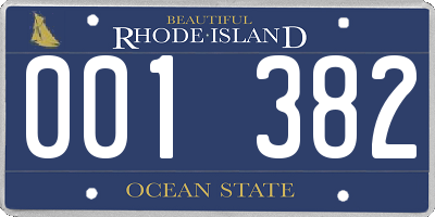 RI license plate 001382